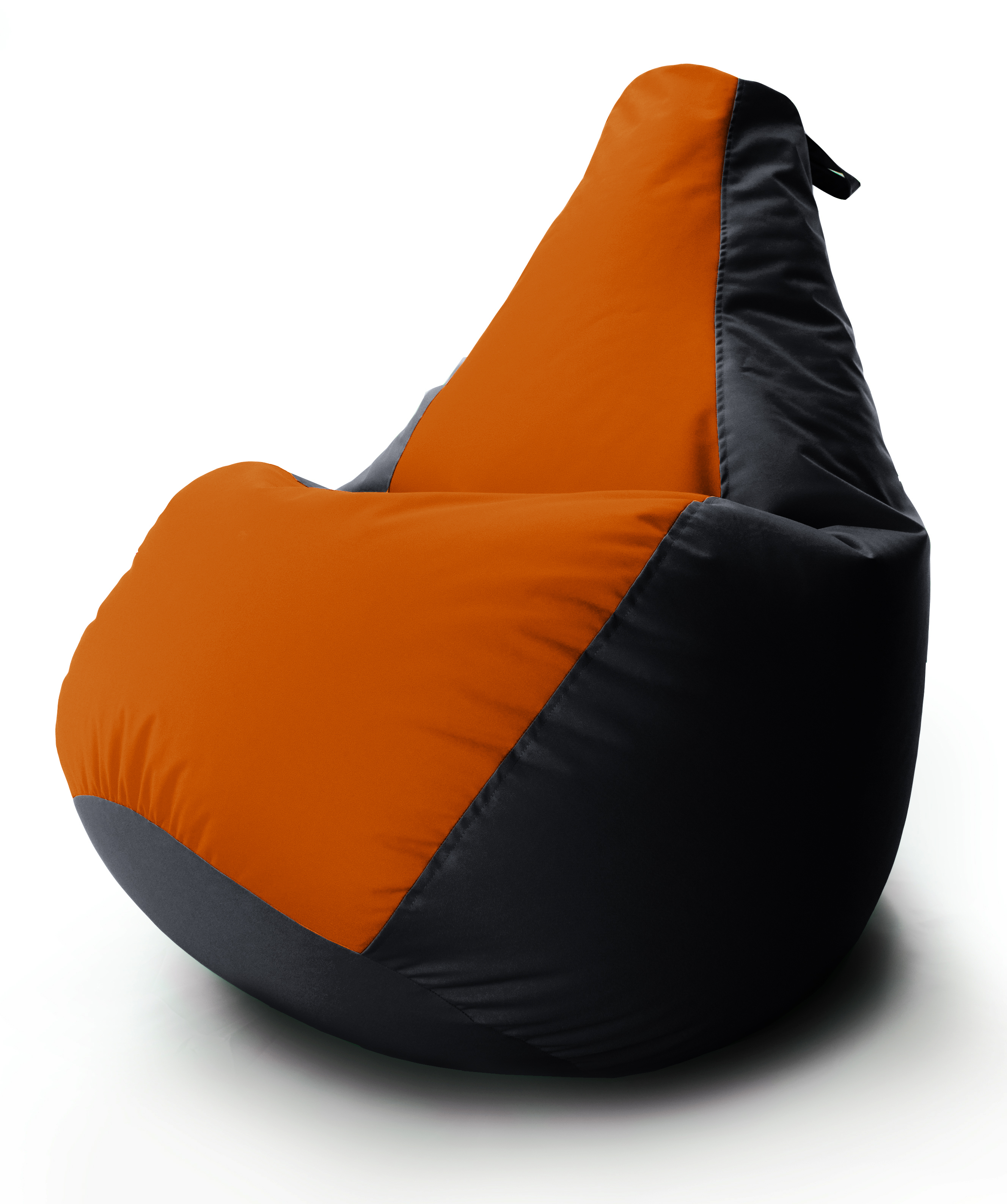 

Кресло мешок Груша Coolki комби XL 85x105 Черный с Оранжевым 06 Оксфорд 600D