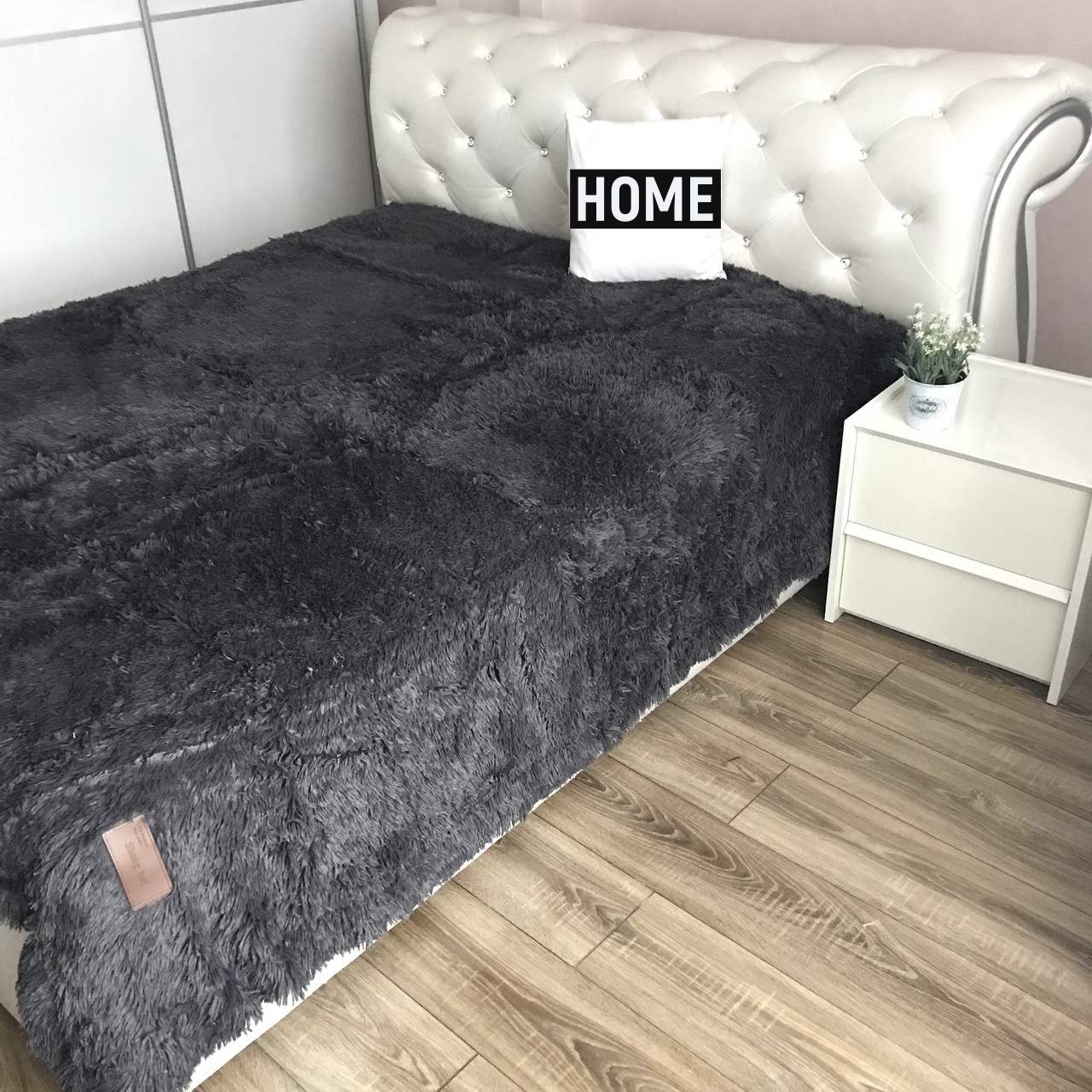 

Плед травка из исуственного меха ALBO 220х240 cm Графитное (P-B13-2)
