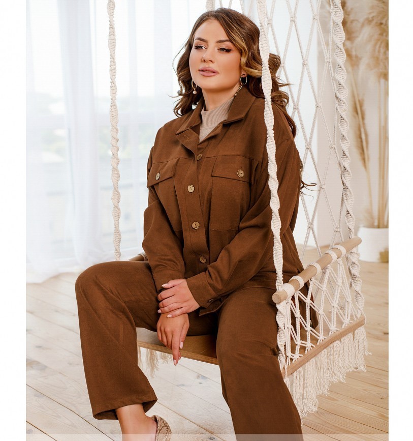 

Жіночий костюм Minova 21052 - Коричневий, Жіночий костюм Minova 21052 56-58 Коричневий