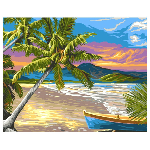 

Картина по номерам / анти-стресс раскраска Brushme Тропический пляж (GX6696)