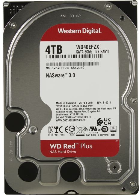 

Жесткий диск 3.5" 4Tb Western Digital Red Plus 5400rpm 128MB (WD40EFZX)