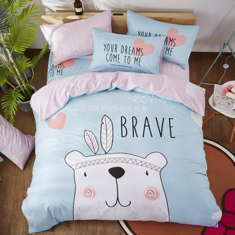 

Комплект постельного белья Храбрый медвежонок (полуторный) Berni Home Голубой