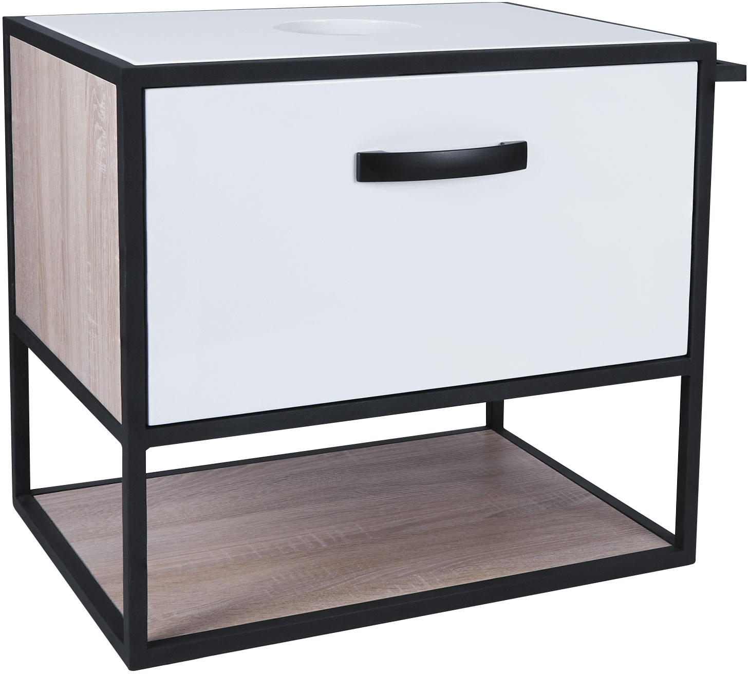 

Тумба подвесная QTAP Taurus 600х476х469 White/Whitish Oak со столешницей QT2479TPT603WWO