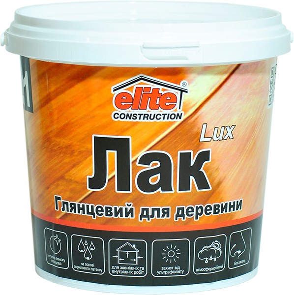 

Лак для древесины глянцевый Elite Construction 5 л