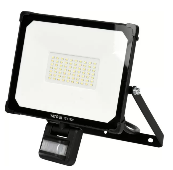 

Прожектор с SMD-диодным излучателем и датчиком движения YATO YT-81829