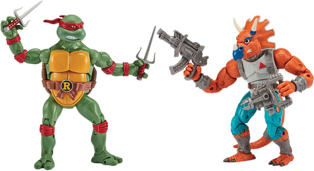 

Набор фигурок TMNT Черепашки-ниндзя классические - Рафаэль против Трицератона 15 см (6900006600478)