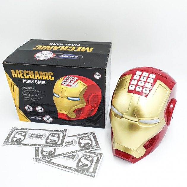 

Игрушка копилка сейф с кодовым замком и купюроприемником для бумажных денег UKC Iron Man (zag221842279)