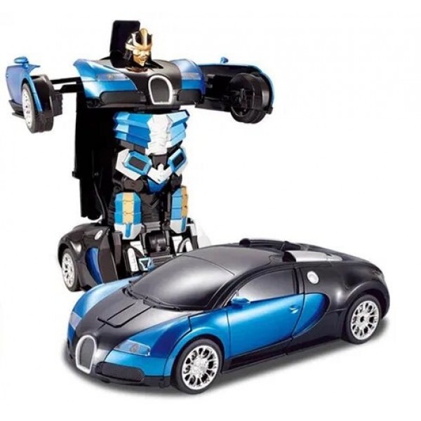 

Машинка-трансформер Glorlous Bugatti Robot Car на радиоуправлении Glorlous-mission синяя (zag182583605)