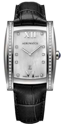 

Женские наручные часы Aerowatch 03952AA01DIA black leather strap