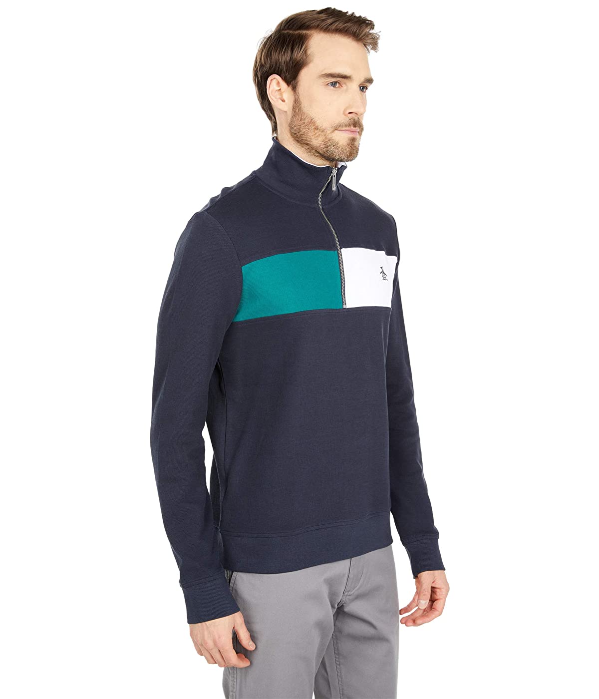 

Толстовка Original Penguin Long Sleeve French Rib Color-Block 1/4 Zip Sweater Dark Sapphire, M (46)