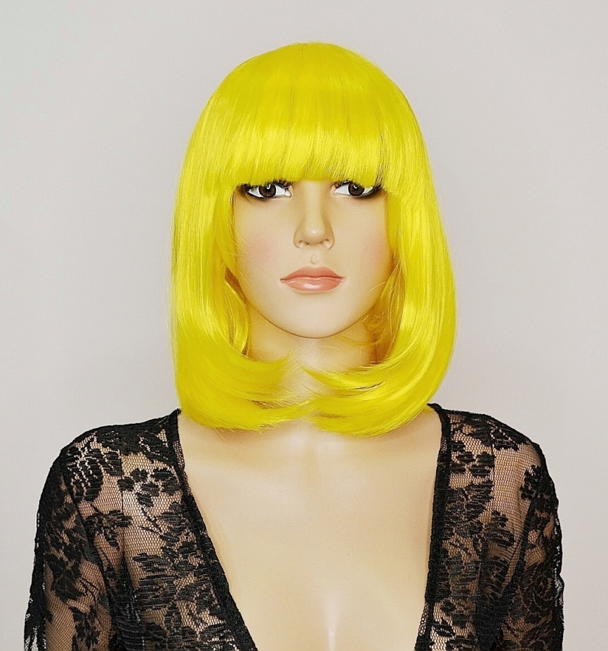 

Парик JOY Yellow каре желтый термостойкое волокно