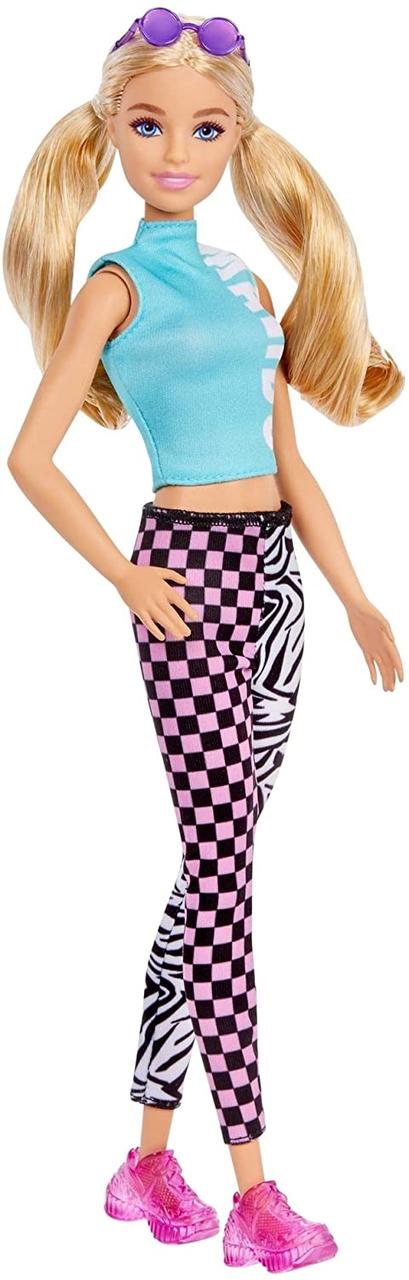 

Кукла Барби Barbie Fashionistas #158 блондинка в бирюзовом топе и клетчатых треках GRB50