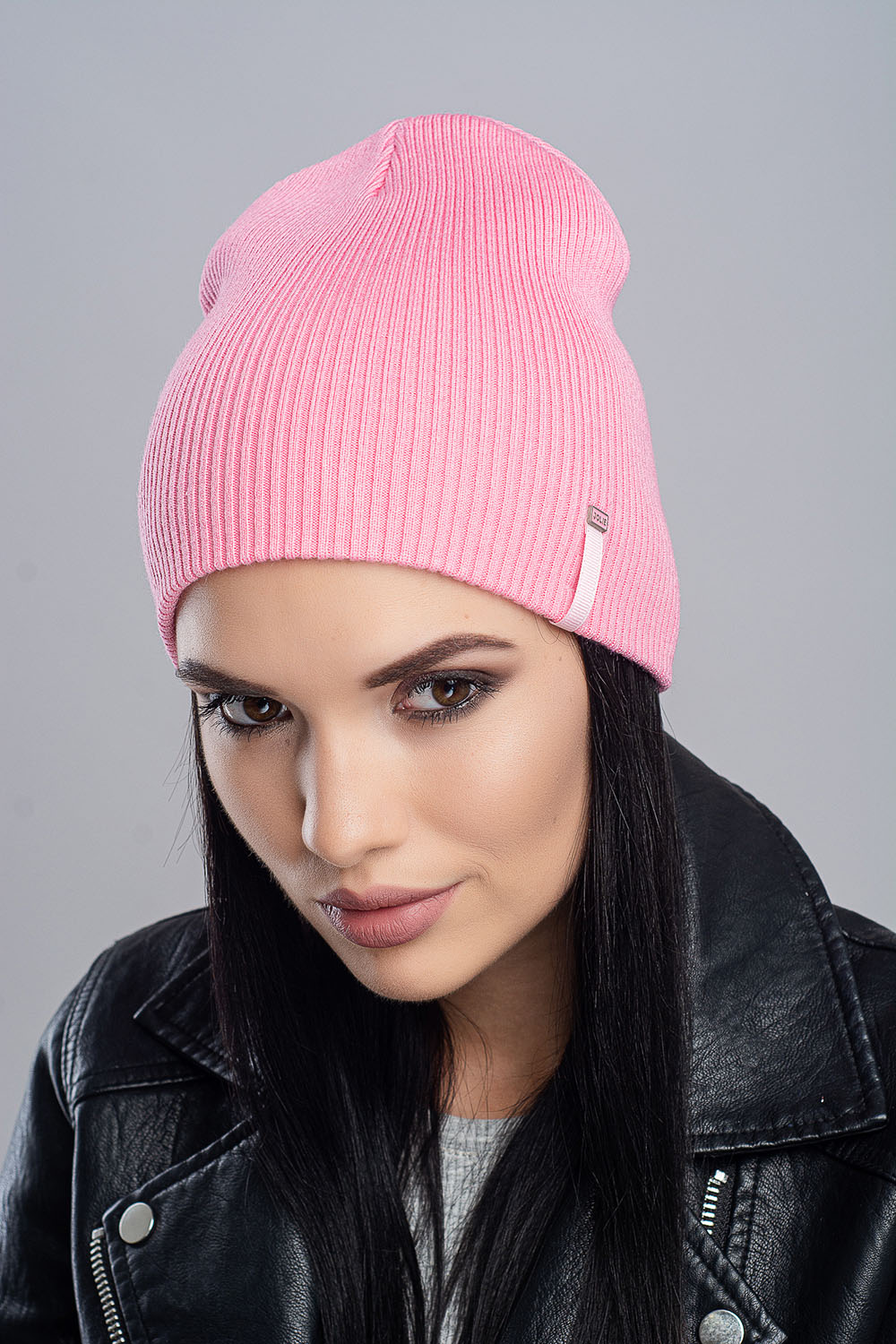 

Женская шапка колпак Дельта цвет розовый