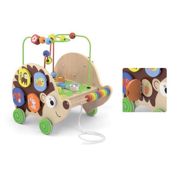 

Деревянная каталка Viga Toys Ежик с бизибордом (50012)