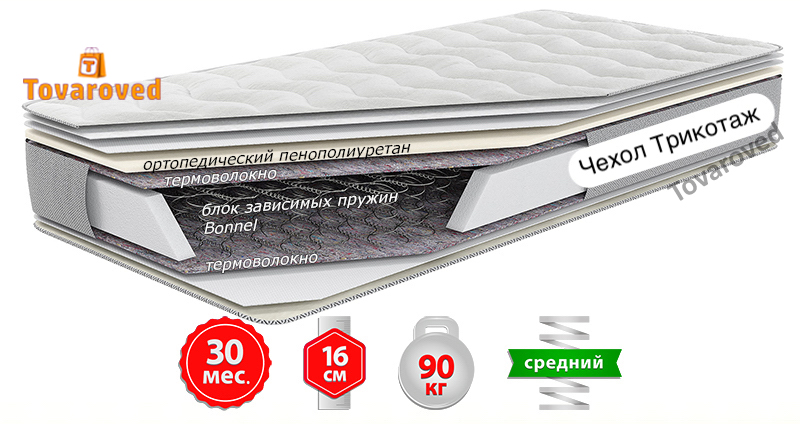 

Матрас односторонний 140х200 Come-for Notte ЛАЙТ