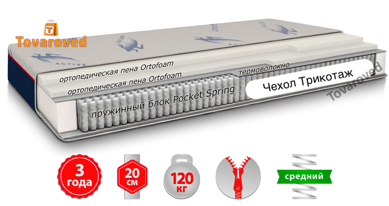 

Матрас ортопедический 180х200 Come-for Active JUMP NEW