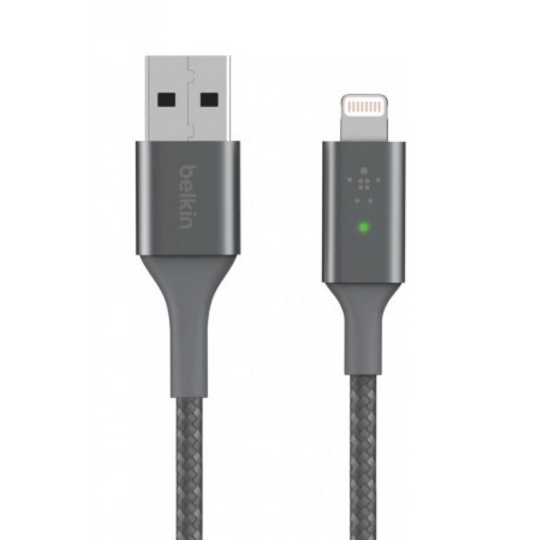 

Дата кабель USB 2.0 AM to Lightning 1.2m Smart LED gray Belkin