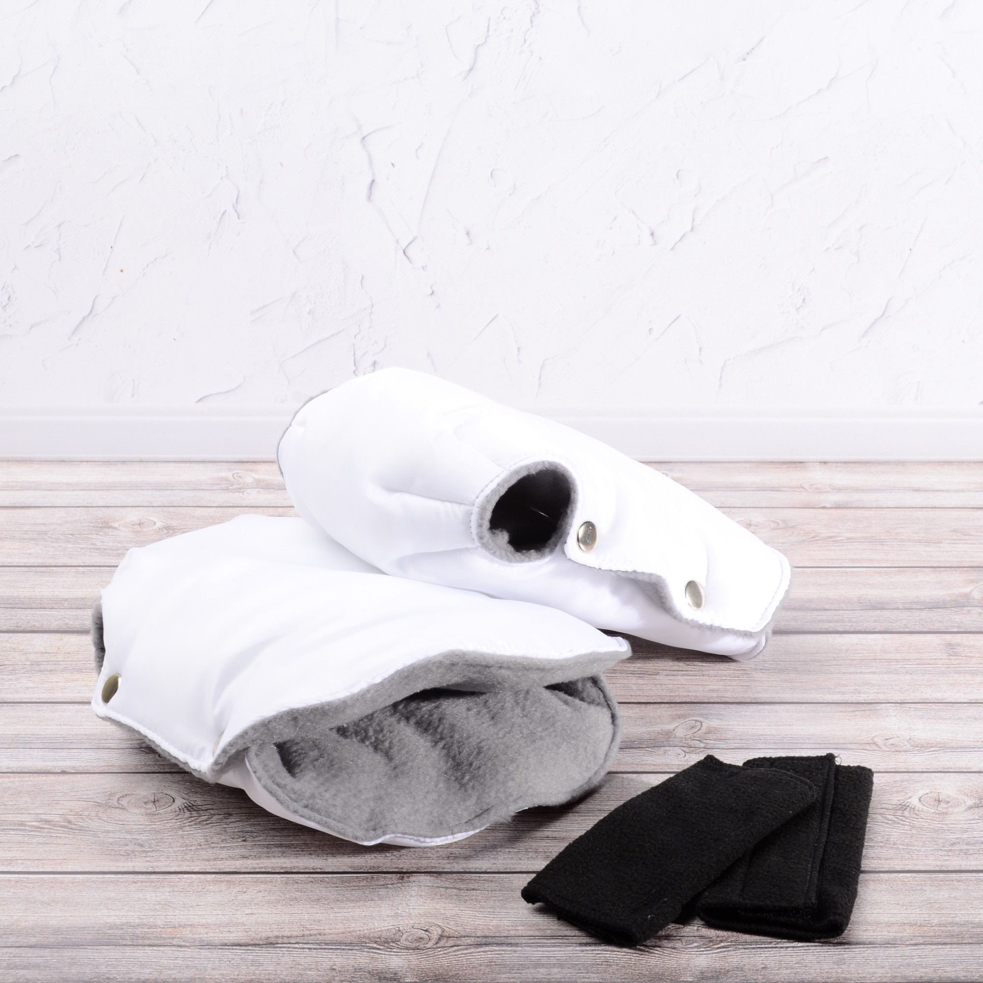 

Муфта рукавички раздельные, на коляску / санки, универсальная, для рук, серый флис (цвет - белый) 161 Світлана-К.