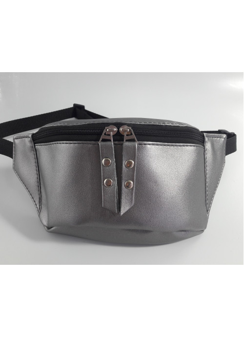 

Женская сумка на пояс (бананка) Sambag 31х12х5 см Темное серебро 000162331