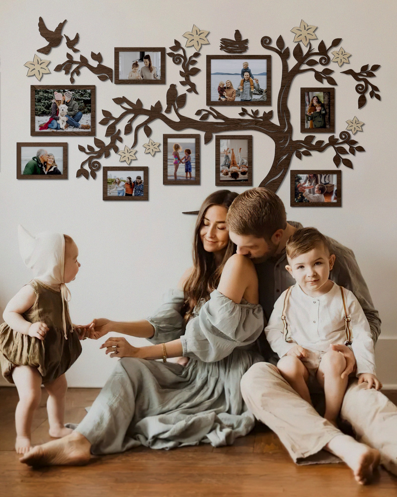 

Семейное дерево для фотографий 9 рамок LikeWood Family Tree M 130 × 72 см Темный орех