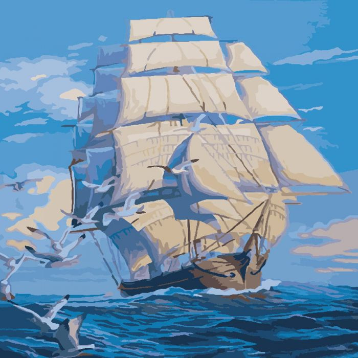 

Морской пейзаж На всех парусах 40*40 KHO2708