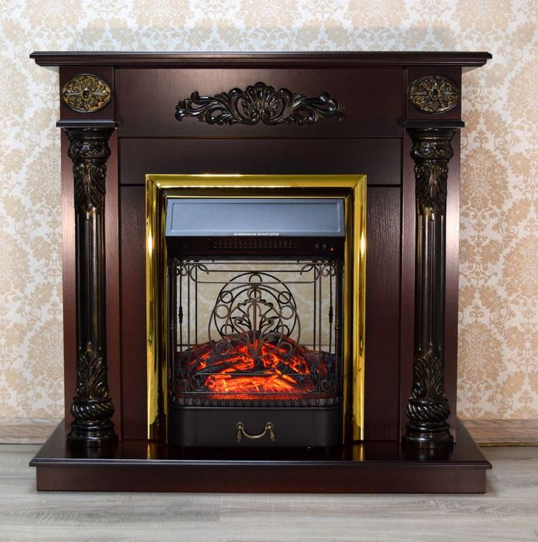 

Пристенный каминокомплект Fireplace Испания Венге эффект мерцающих дров со звуком и обогревом
