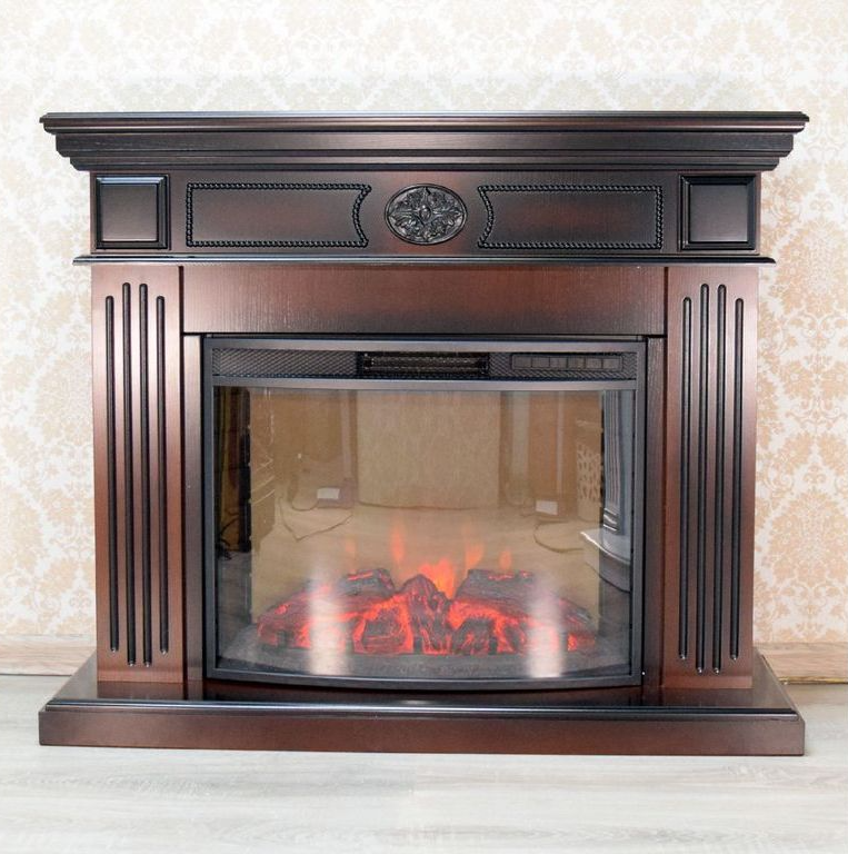 

Пристенный каминокомплект Fireplace Мюнхен Черный эффект живого огня со звуком и обогревом