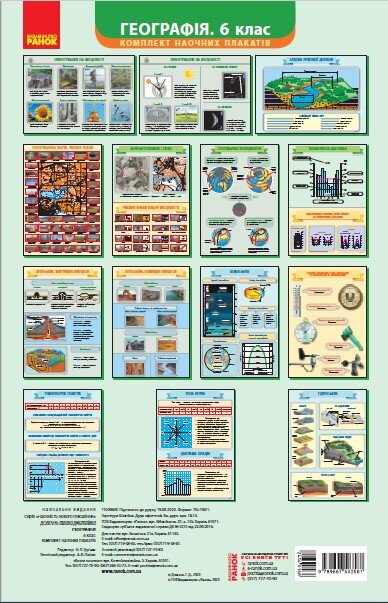 

КНП Географія 6 клас Плакати Наочність нового покоління (Укр) Ранок Г100064У (9789667503581) (434016)