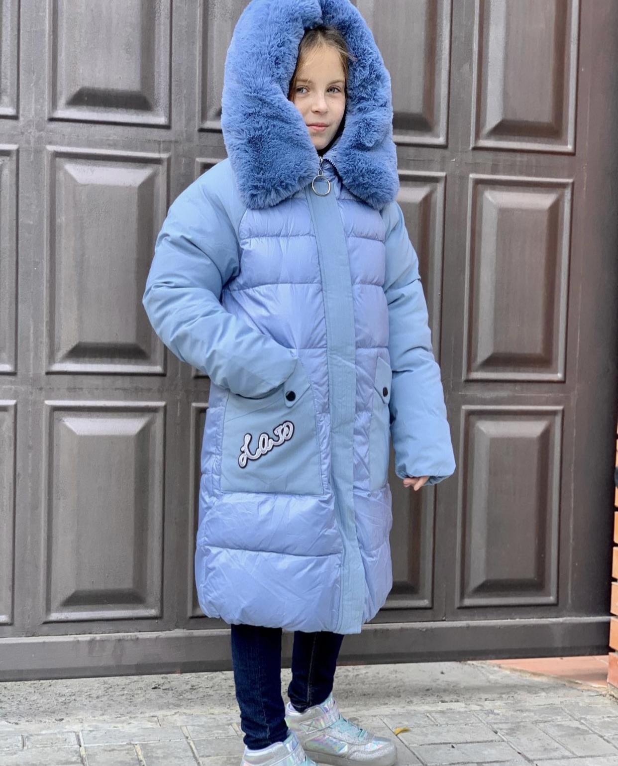 

Пальто подростковое Armarria Е29225 134 см Голубое