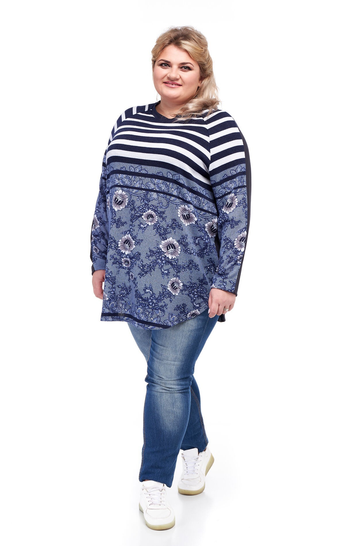 

Женская туника батал BFS, Марша голубой + полоска, Женская туника батал BFS, Марша голубой + полоска 74-76