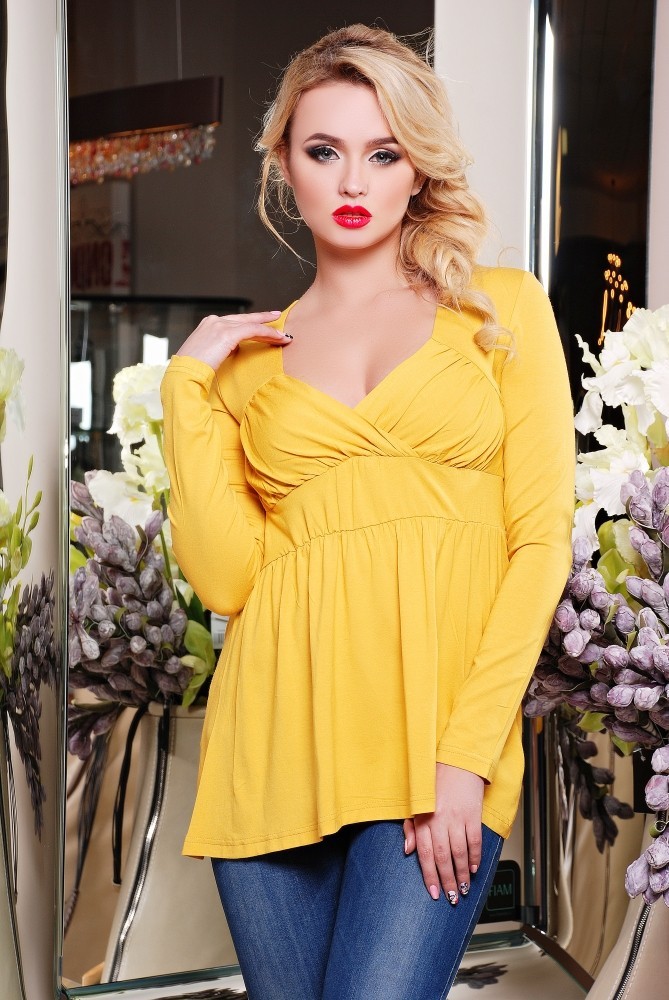 

Женская туника LineDa Запах желтый  (44, Женская туника LineDa Запах желтый S (44)