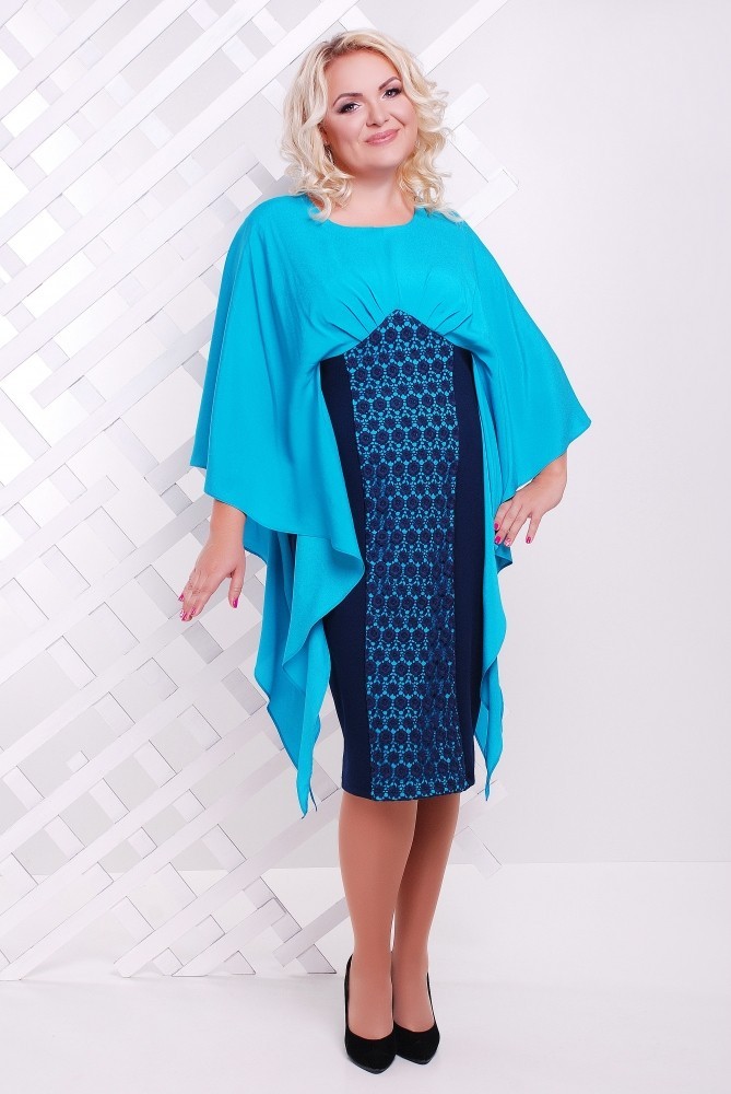 

Женское платье батал LineDa, Рима синий + бирюзовый  50, Женское платье батал LineDa, Рима синий + бирюзовый XL 50