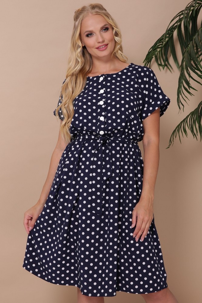 

Женское платье батал LineDa, Селена синий в горох короткая юбка  56, Женское платье батал LineDa, Селена синий в горох короткая юбка 4XL 56