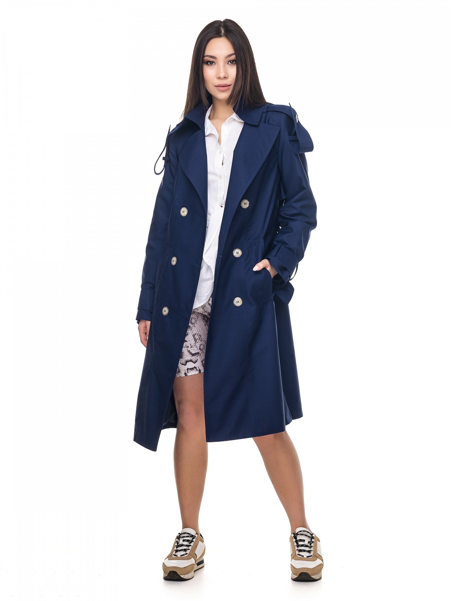 

Женский двубортный тренч классической длины Kariant, Sandra синий  (50, Женский двубортный тренч классической длины Kariant, Sandra синий XL (50)