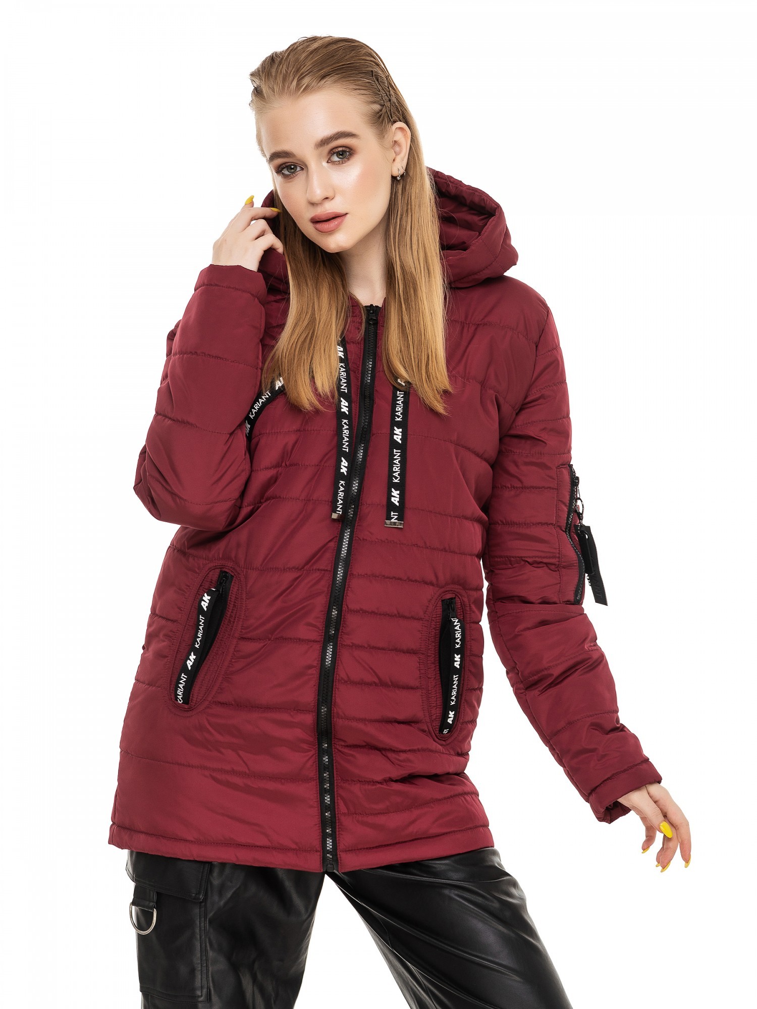 

Удлиненная женская куртка Kariant, Astara бордовый 3XL (54)
