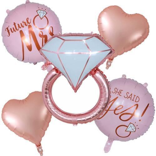 

Набор фольгированных шаров She said yes! для девичника и свадьбы 5 шт.