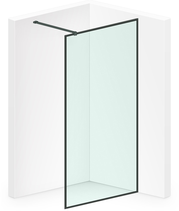 

Душевая стенка LIBERTA Riviera 80x200 R c прямоугольным держателем и полотенцедержателем прозрачная/RAL9005 Black
