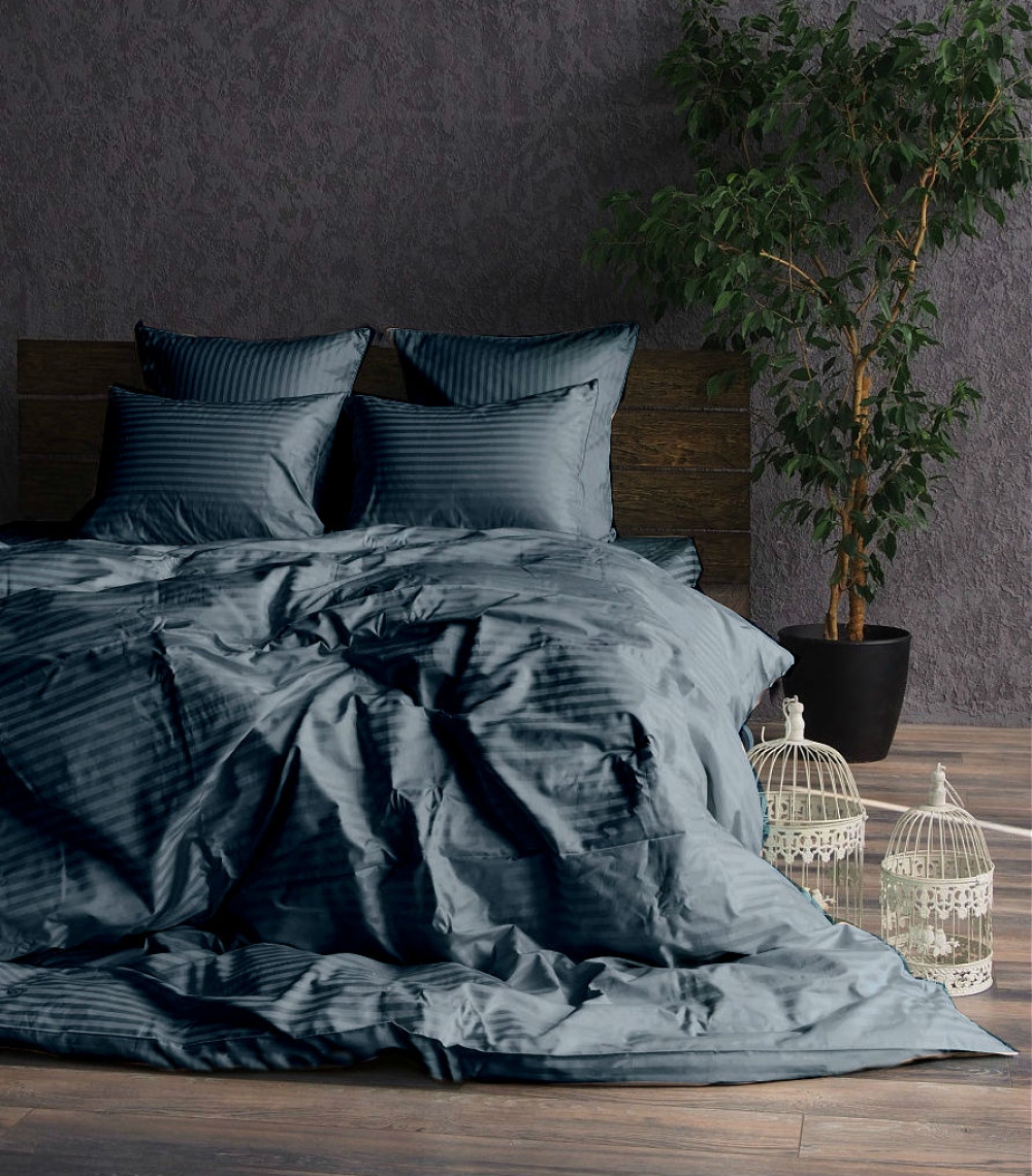 

Комплект постельного белья Komfort-tekstil Stripe LUX GRAPHITE 1/1см (Семейный)