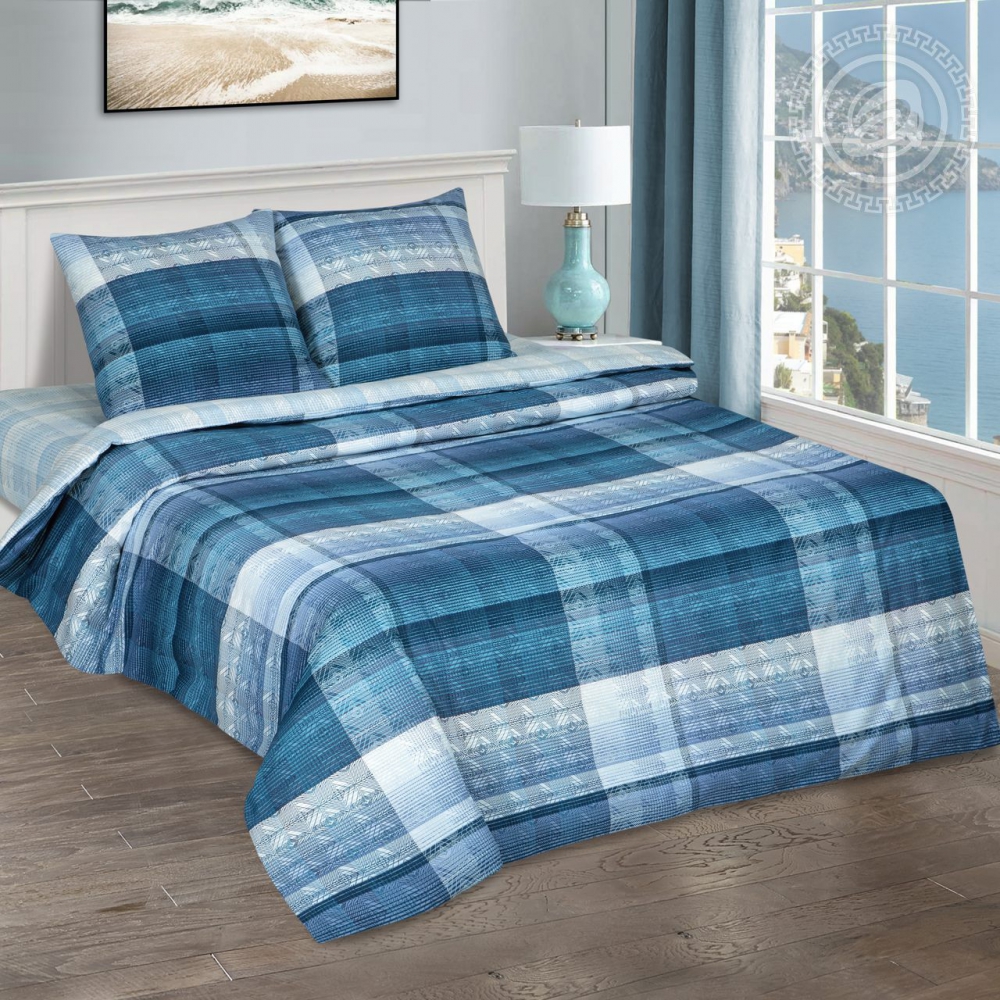 

Комплект постельного белья Komfort-tekstil Енисей, поплин (Двуспальный на резинке)