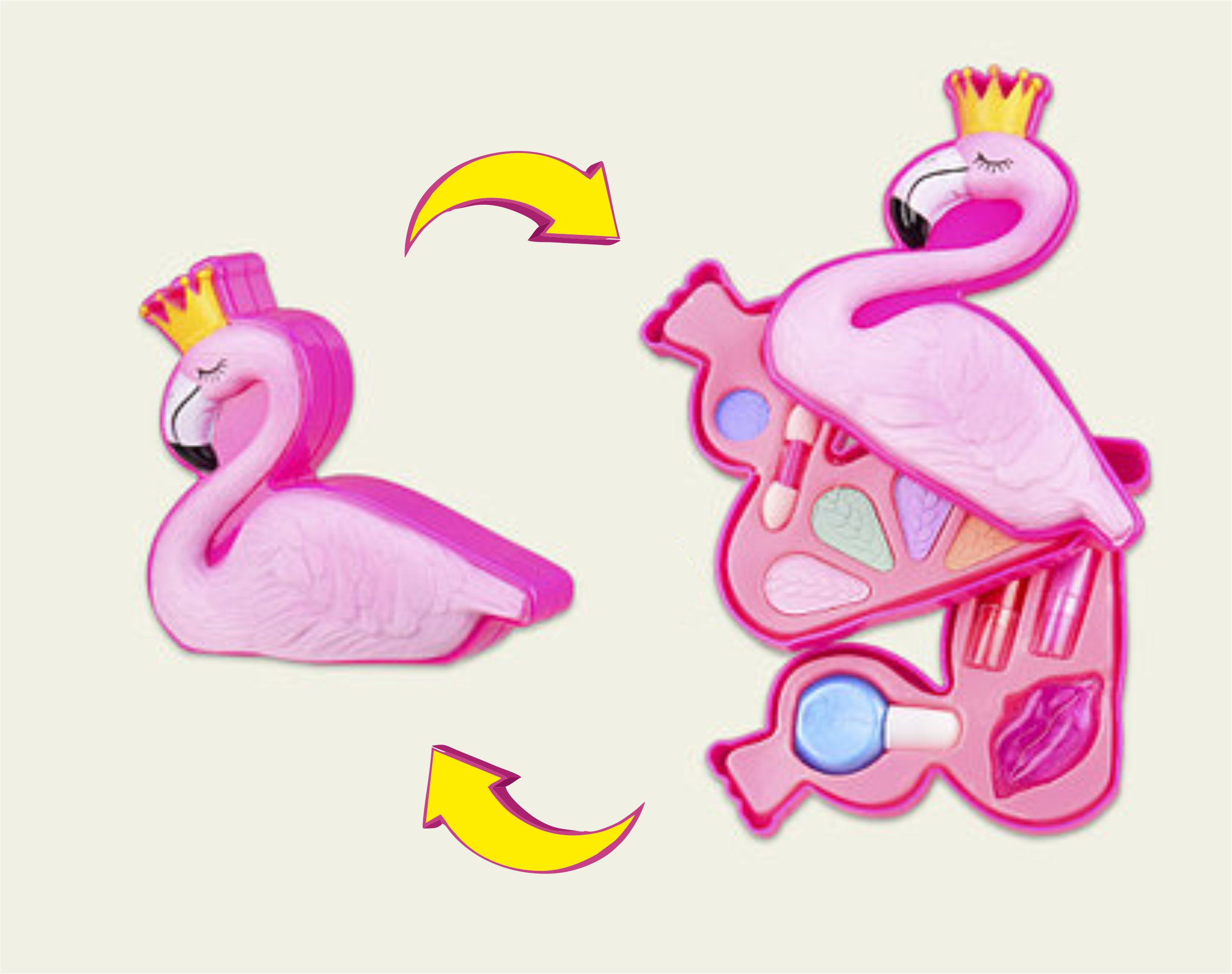 

Набор детской косметики Funny Toys "Фламинго" 2 яруса Тени, блеск, лак для девочек