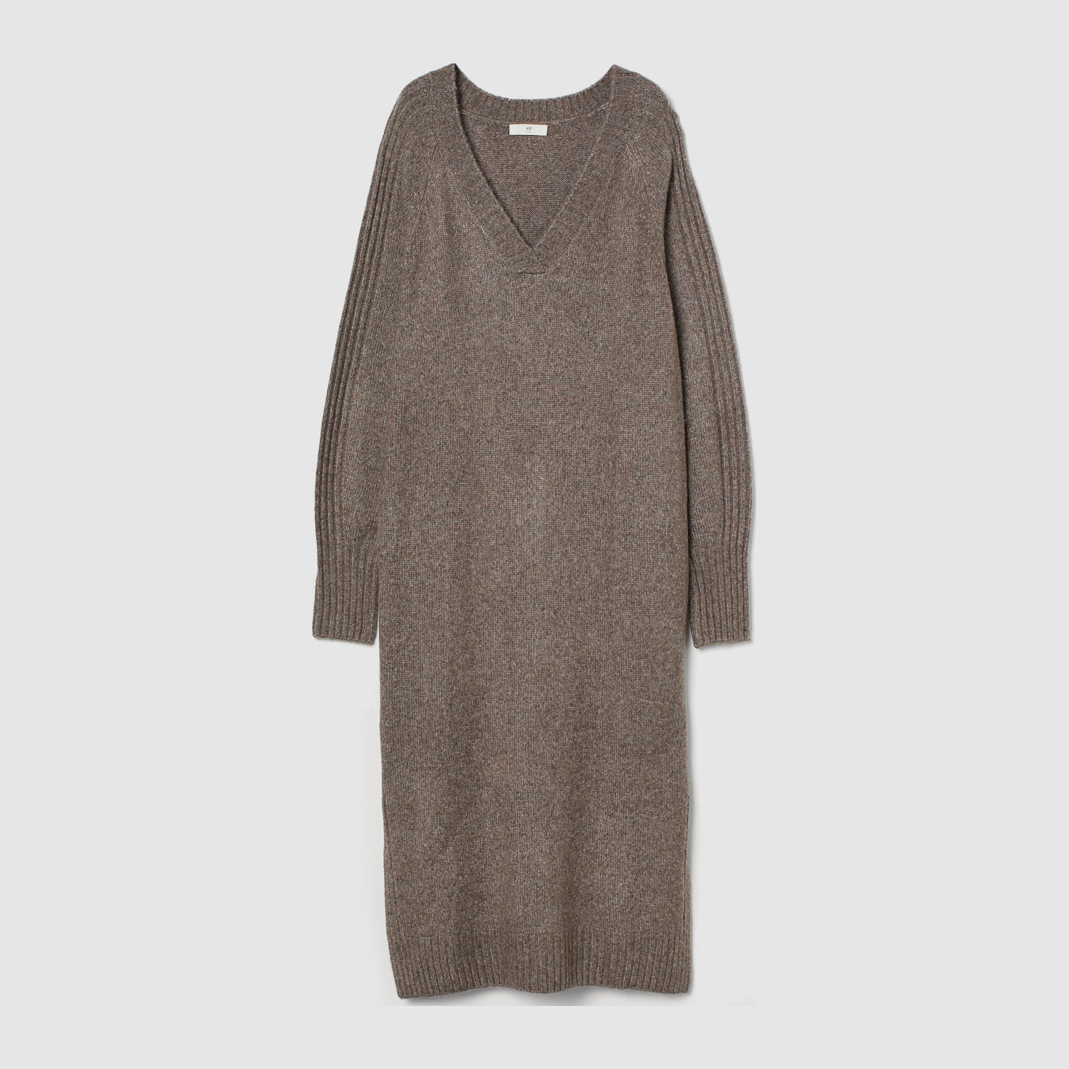 

Платье H&M 1808-9059452 L Темно-коричневое меланж