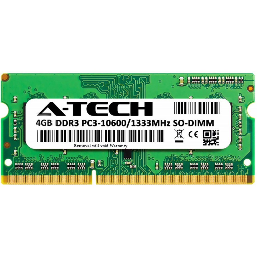 

Оперативная память A-Tech 4GB DDR3-1333 (PC3-10600) SODIMM 1Rx8 (AT4G1D3S1333NS8N15V)