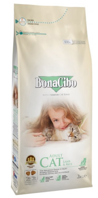 

Сухой корм для кошек BonaCibo Adult Cat Lamb&Rice 2 кг с мясом ягненка и рисом