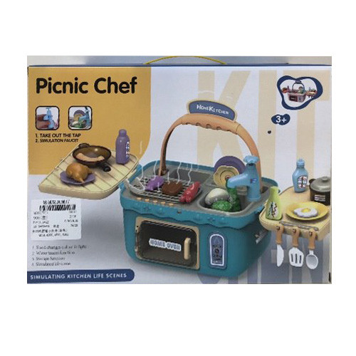 

Детская игровая Кухня 906 60-15-20 см, плита, мойка, духовка, продукты, посуда со световыми и звуковыми эффектами