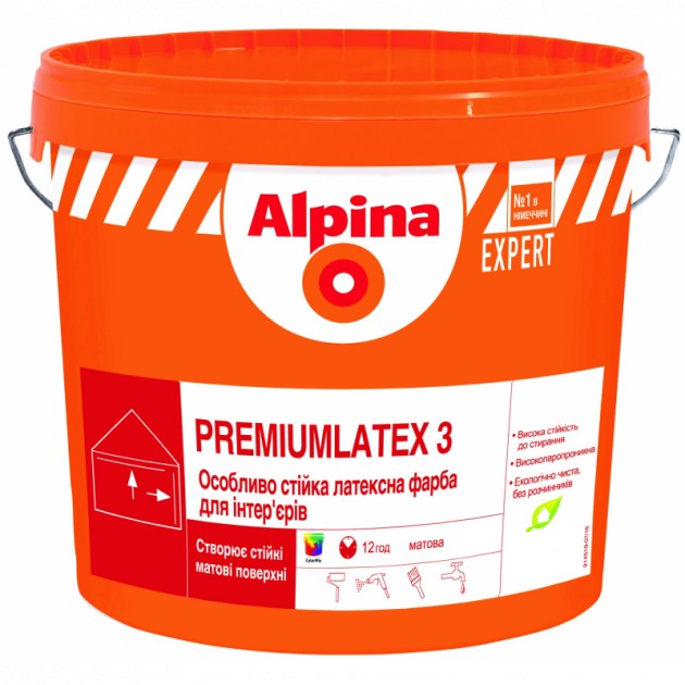 

Краска Alpina Premiumlatex 3 бесцветная 9.4 л арт 914491