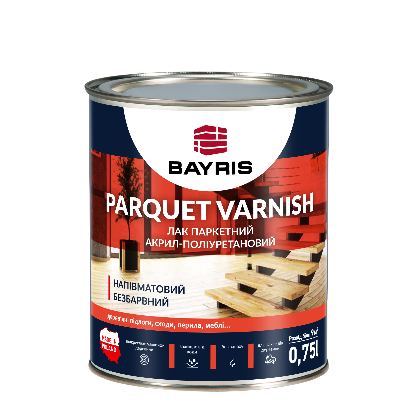 

лак паркетный Bayris Рarquet Varnish полуматовый бесцветный 0,75 л арт - B0024