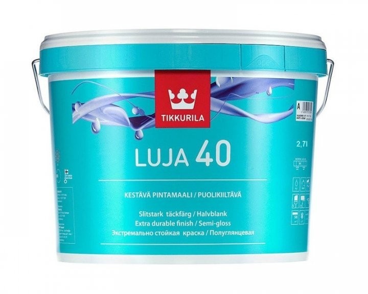 

Краска Tikkurila Luja 40 белая 2.7 л арт -T020