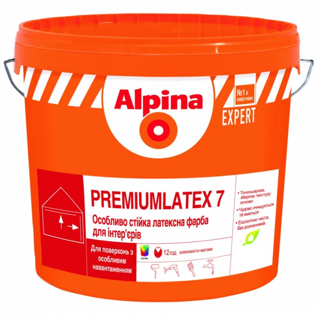 

Краска Alpina Expert Premiumlatex 7 бесцветная 9.4 л арт - 914485