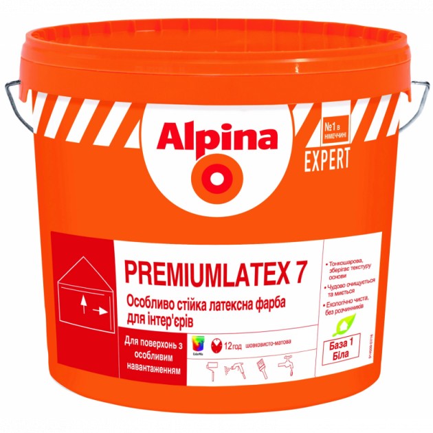 

Краска Alpina Premiumlatex 7 белая 2.5 л арт 914484