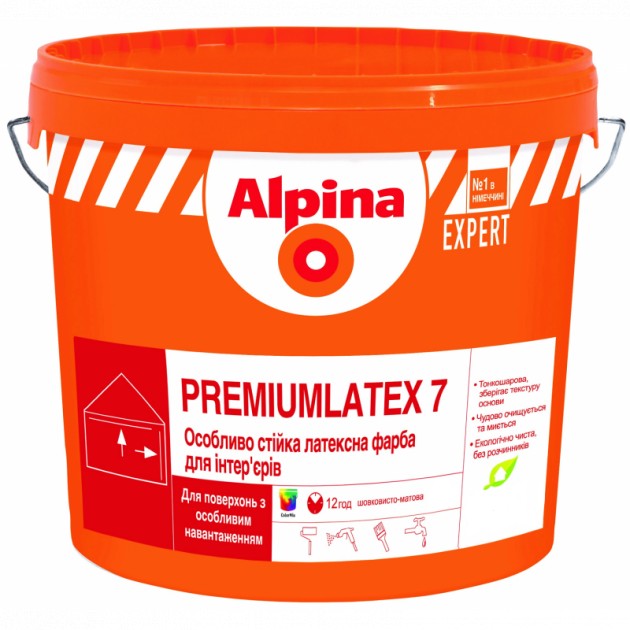 

Краска Alpina Expert Premiumlatex 7 бесцветная 2.35 л арт - 914486